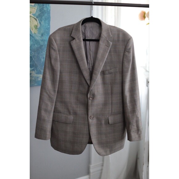 Pronto Uomo Platinum 44R‎ Mens Blazer Sport Coat Jacket Wool Blend window pane. - Picture 1 of 4